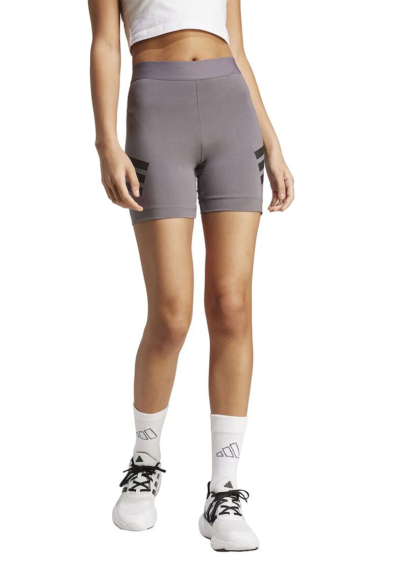 ADIDAS SPORTSWEAR Colanti biker cu imprimeu logo - Gri inchis