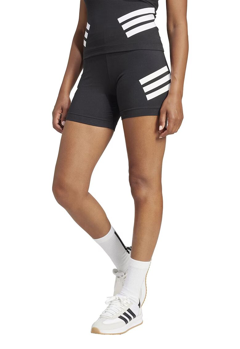 ADIDAS SPORTSWEAR Colanti biker cu imprimeu logo - Negru