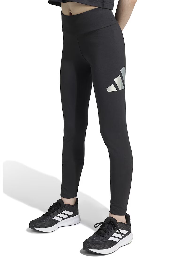 ADIDAS SPORTSWEAR Colanti cu talie inalta si logo - Negru