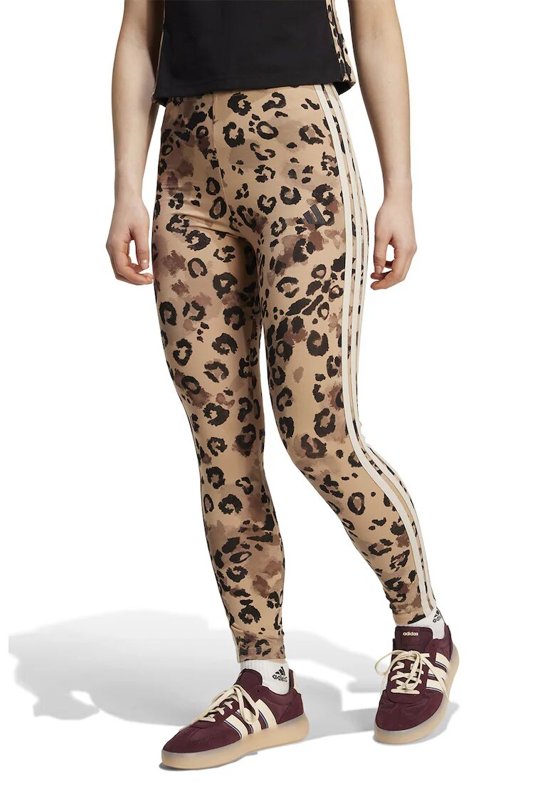 ADIDAS SPORTSWEAR Colanti din amestec de bumbac cu detaliu logo - Maro inchis/Maro camel