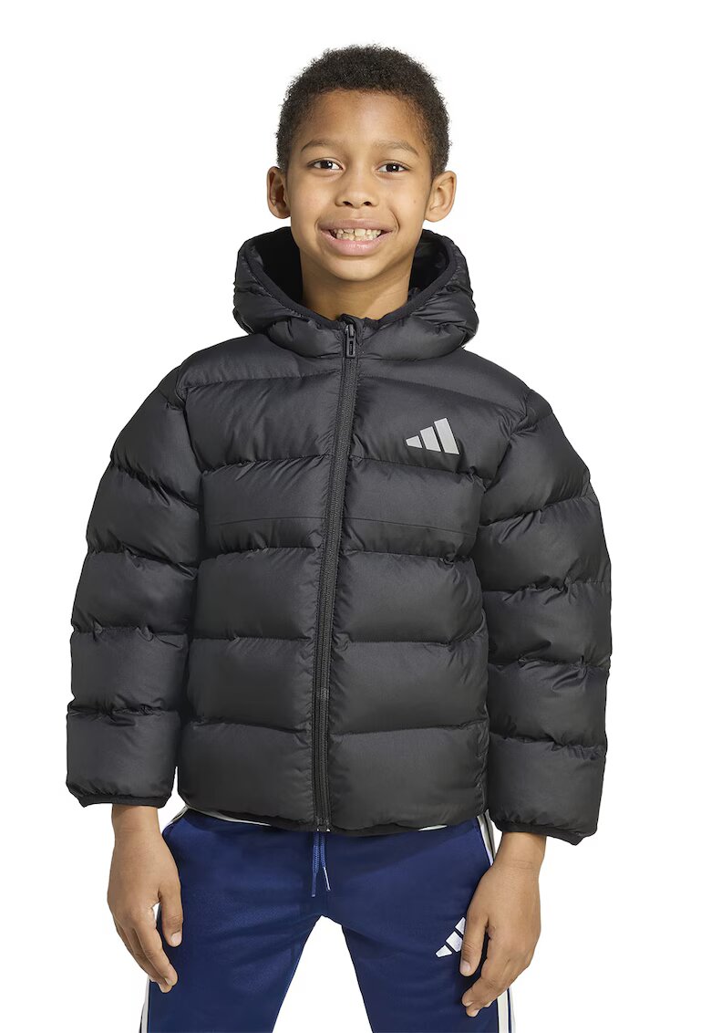 ADIDAS SPORTSWEAR Geaca cu gluga si aspect matlasat - Negru