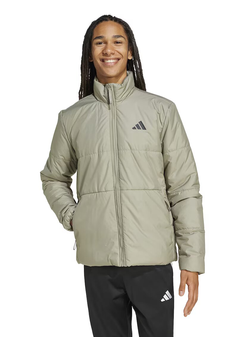 ADIDAS SPORTSWEAR Geaca cu vatelina si guler inalt - Negru/Grej