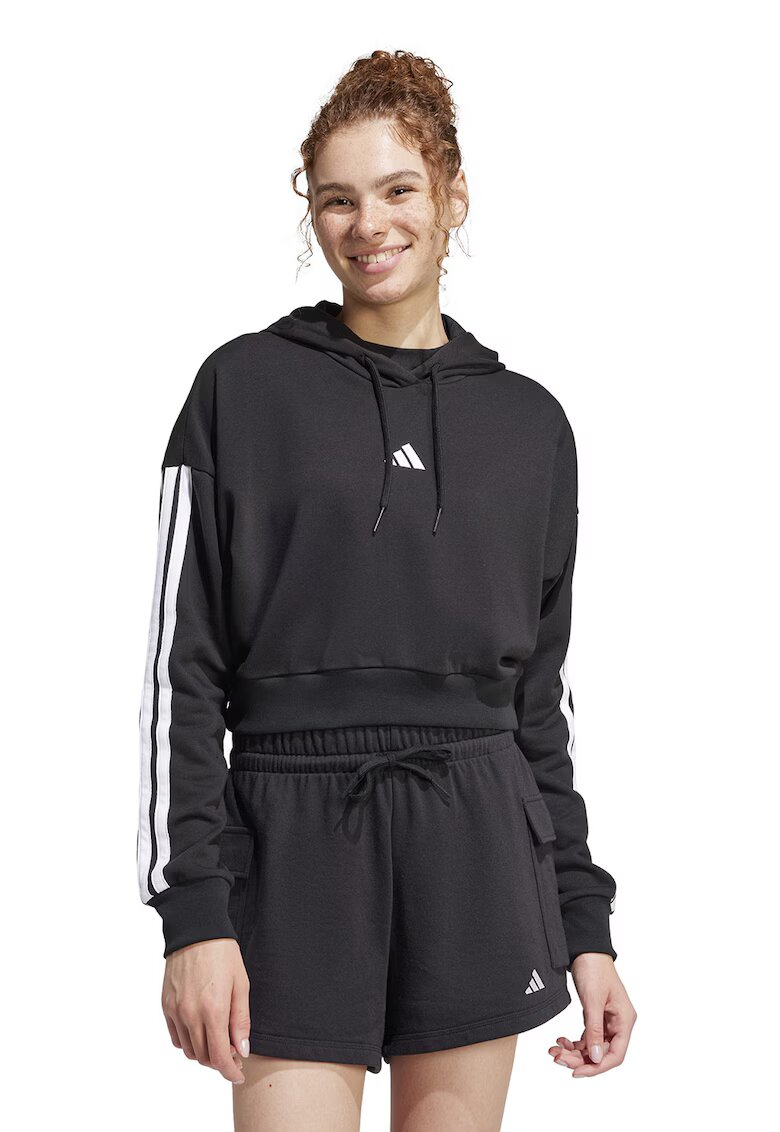 ADIDAS SPORTSWEAR Hanorac crop cu logo - Alb/Negru