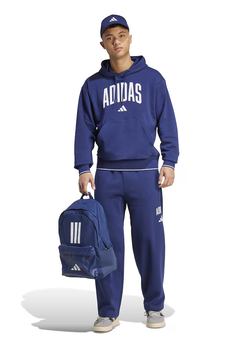 ADIDAS SPORTSWEAR Hanorac cu buzunar kangaroo - Alb/Albastru inchis
