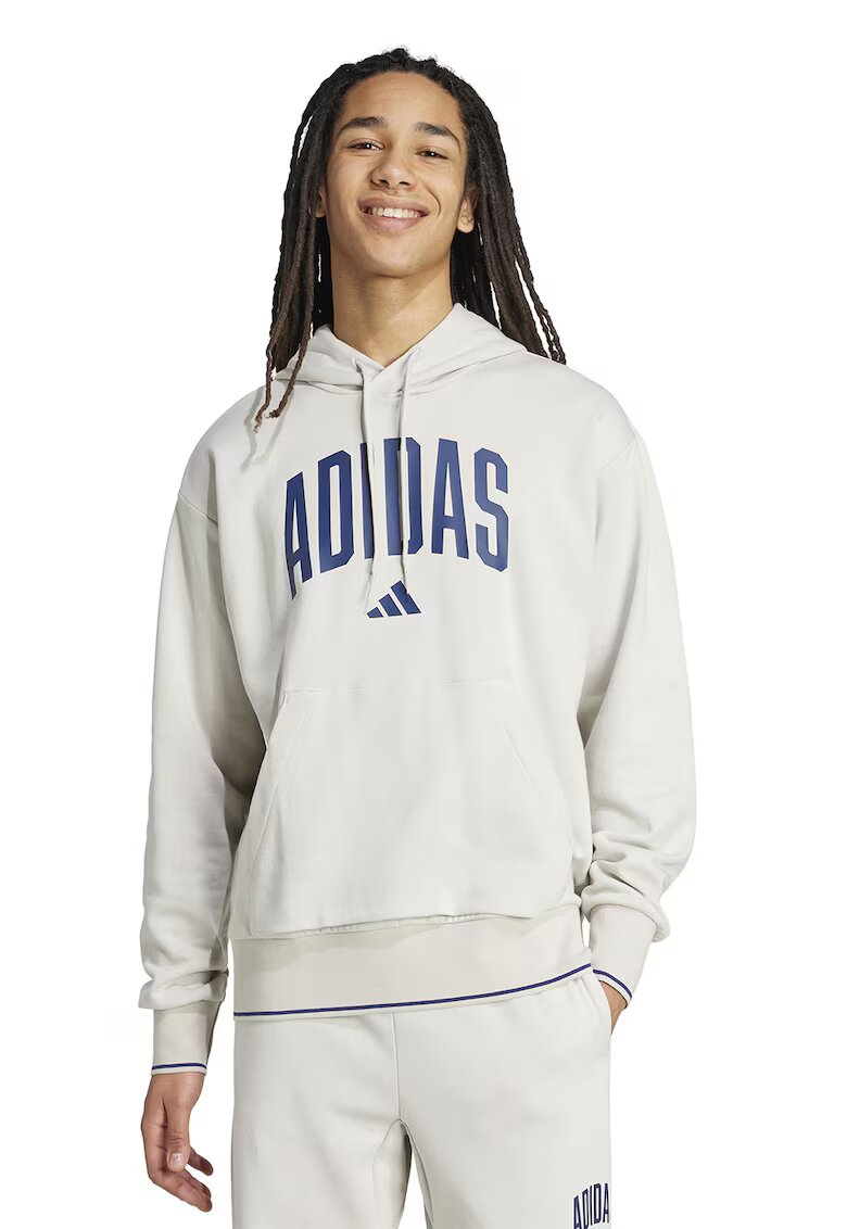 ADIDAS SPORTSWEAR Hanorac cu buzunar kangaroo - Albastru inchis/Alb murdar