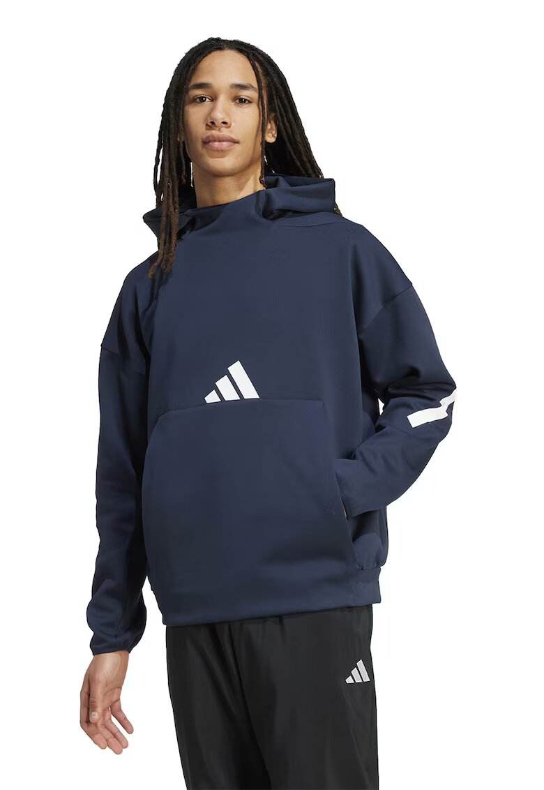 ADIDAS SPORTSWEAR Hanorac cu buzunar kangaroo Z.N.E. - Alb/Bleumarin
