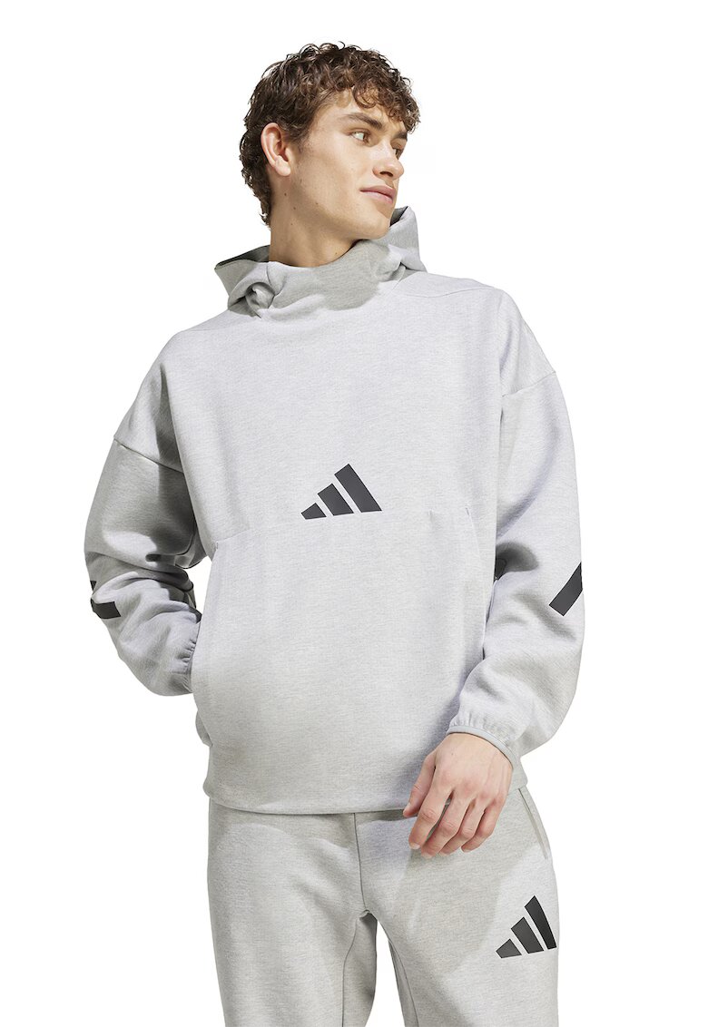 ADIDAS SPORTSWEAR Hanorac cu buzunar kangaroo Z.N.E. - Negru/Gri deschis melange