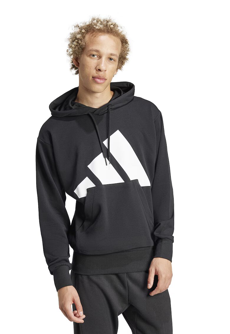 ADIDAS SPORTSWEAR Hanorac cu imprimeu logo - Alb/Negru