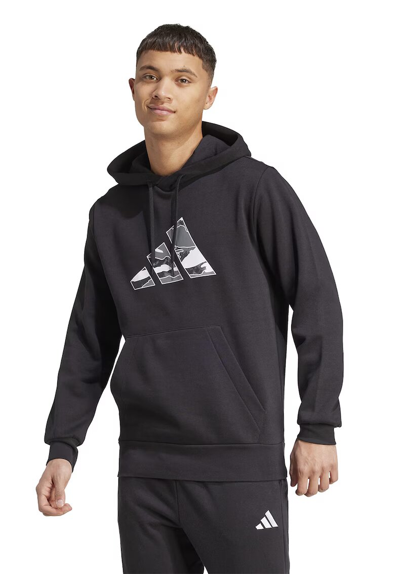 ADIDAS SPORTSWEAR Hanorac cu imprimeu logo - Gri/Negru stins