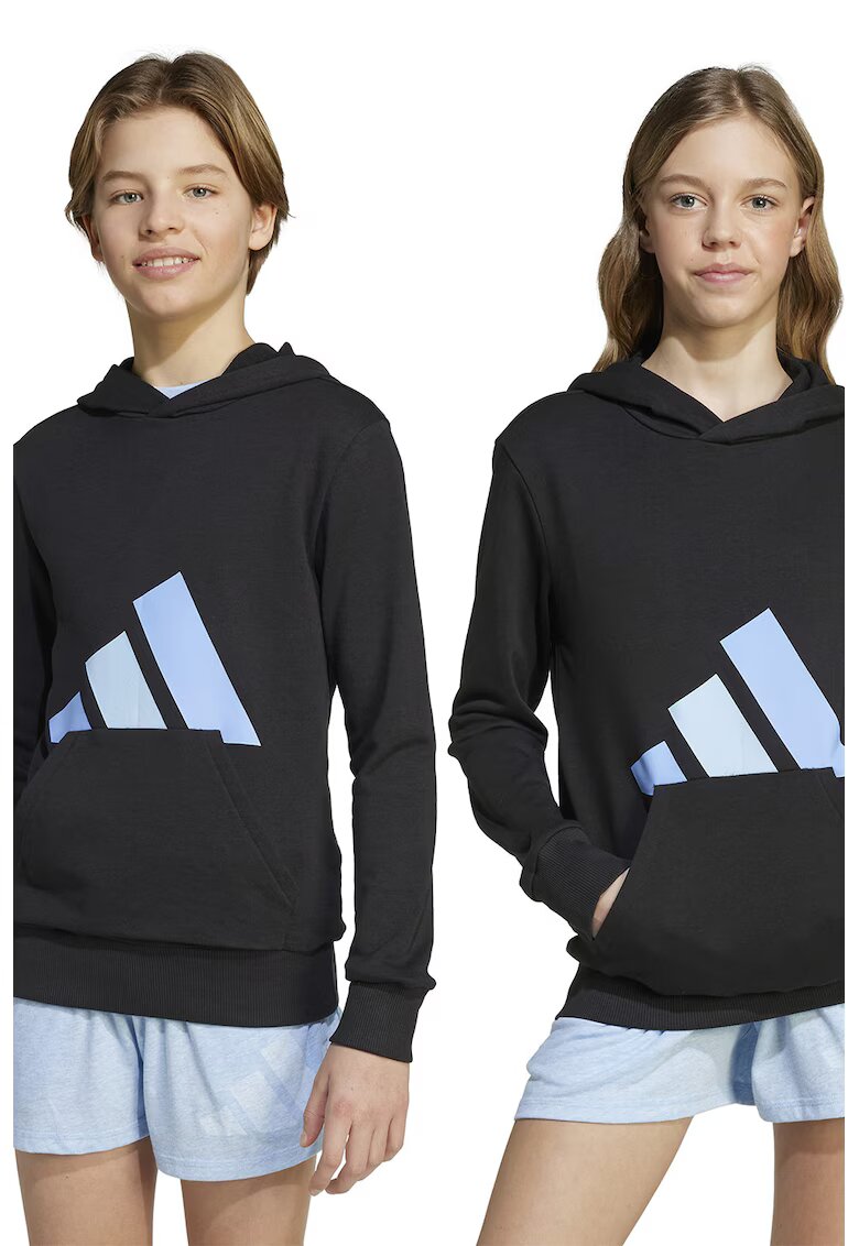 ADIDAS SPORTSWEAR Hanorac cu imprimeu logo - Negru/Albastru