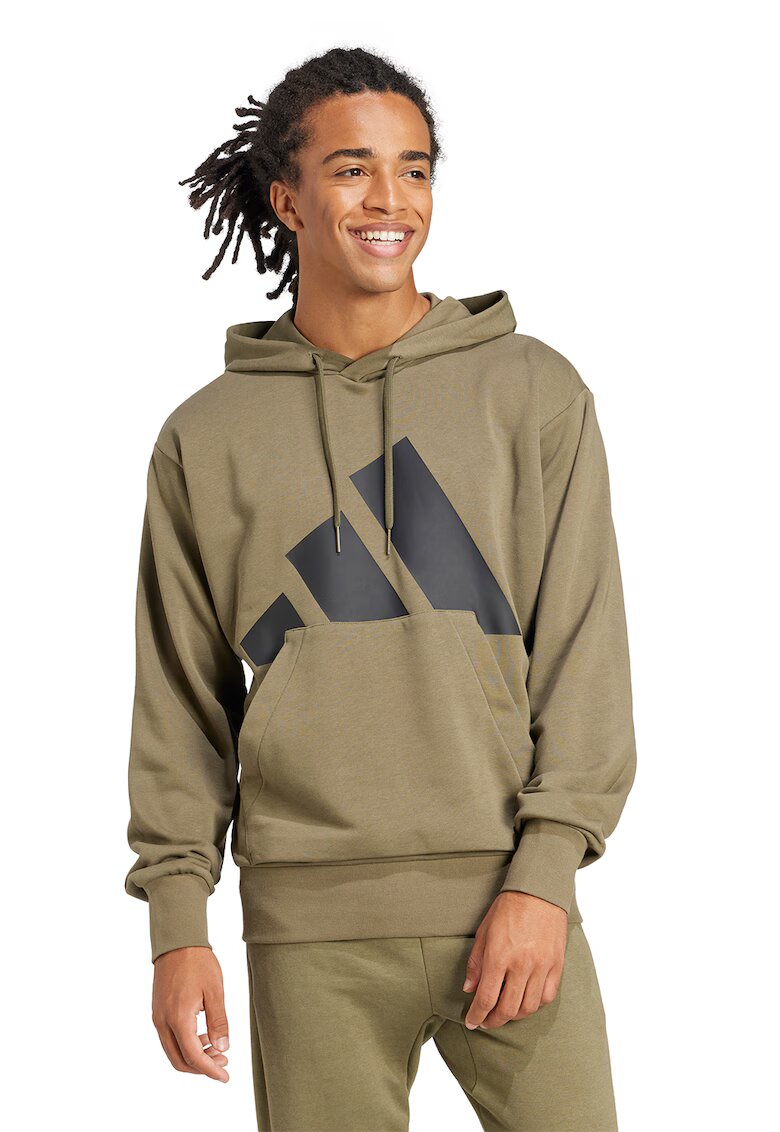 ADIDAS SPORTSWEAR Hanorac cu imprimeu logo - Negru/Kaki