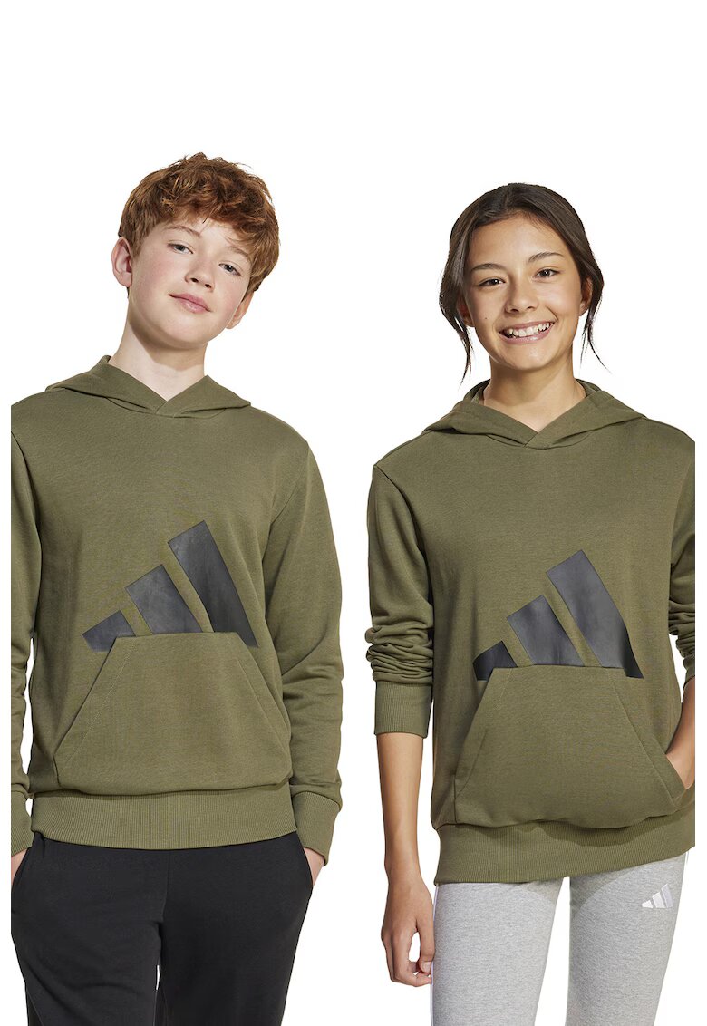 ADIDAS SPORTSWEAR Hanorac cu imprimeu logo - Negru/Verde sparanghel