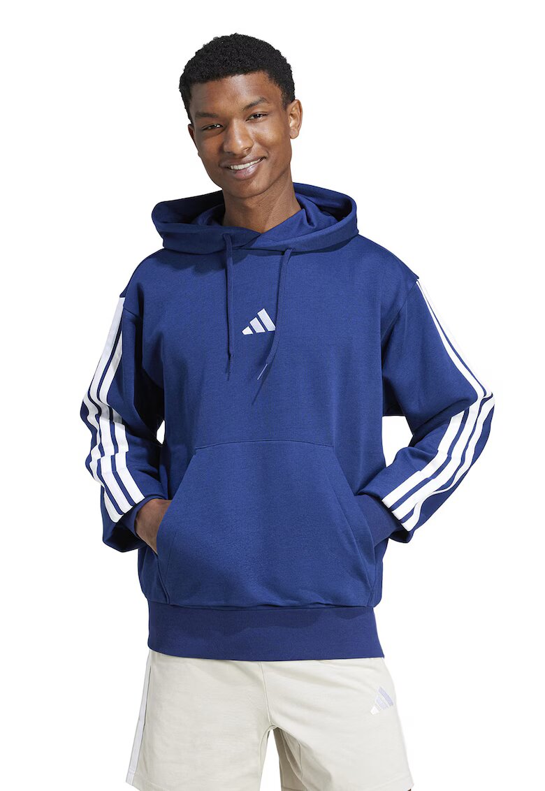 ADIDAS SPORTSWEAR Hanorac cu imprimeu logo si buzunar kangaroo - Alb/Albastru royal