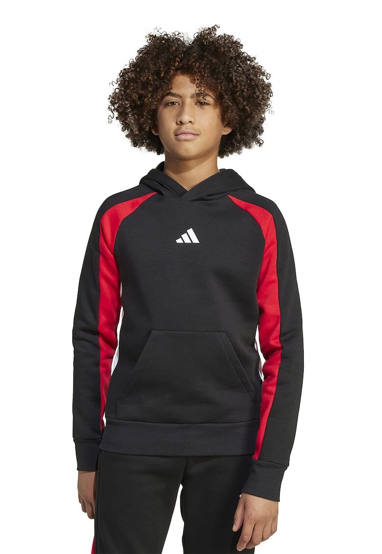 ADIDAS SPORTSWEAR Hanorac cu logo si buzunar kangaroo - Negru/Rosu vermillion