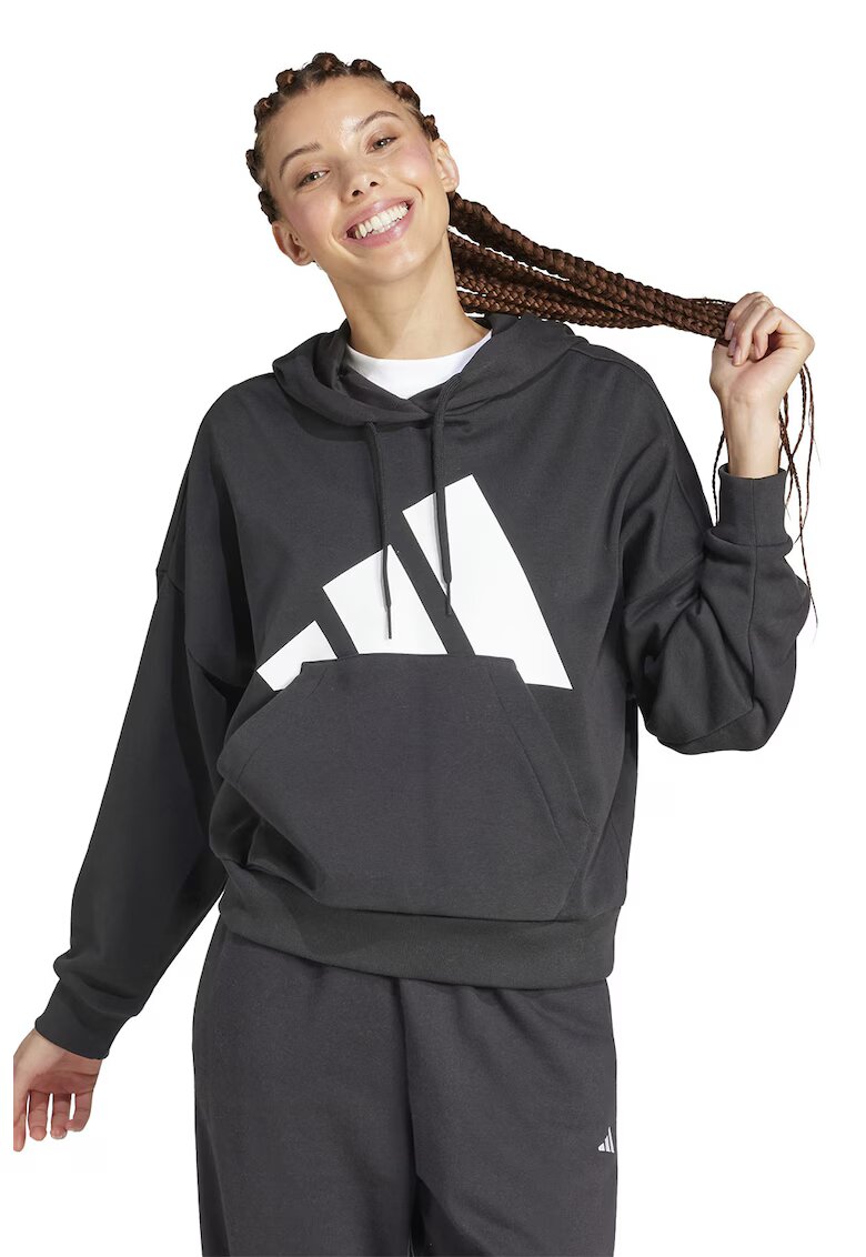 ADIDAS SPORTSWEAR Hanorac cu logo supradimensionat - Negru