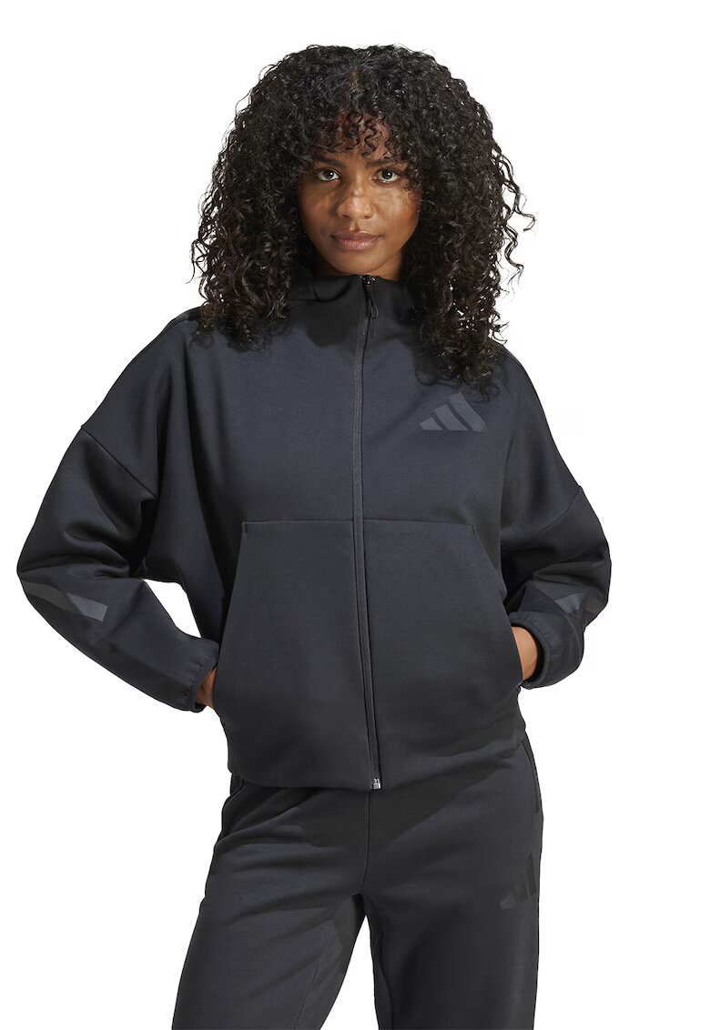 ADIDAS SPORTSWEAR Hanorac cu maneci cazute si buzunare oblice Z.N.E. - Negru