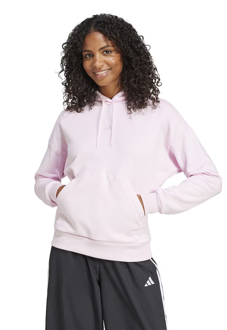 ADIDAS SPORTSWEAR Hanorac din amestec de bumbac cu buzunar kangaroo Essentials - Alb/Roz pal