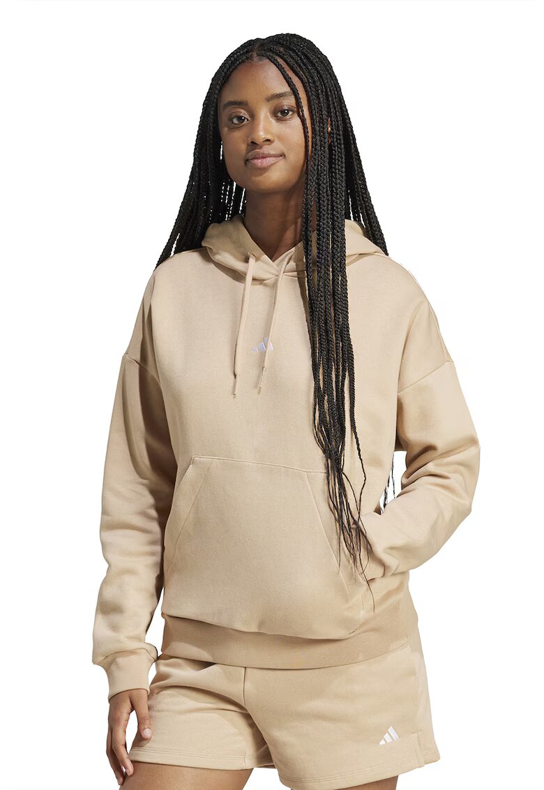 ADIDAS SPORTSWEAR Hanorac din amestec de bumbac cu buzunar kangaroo Essentials - Bej