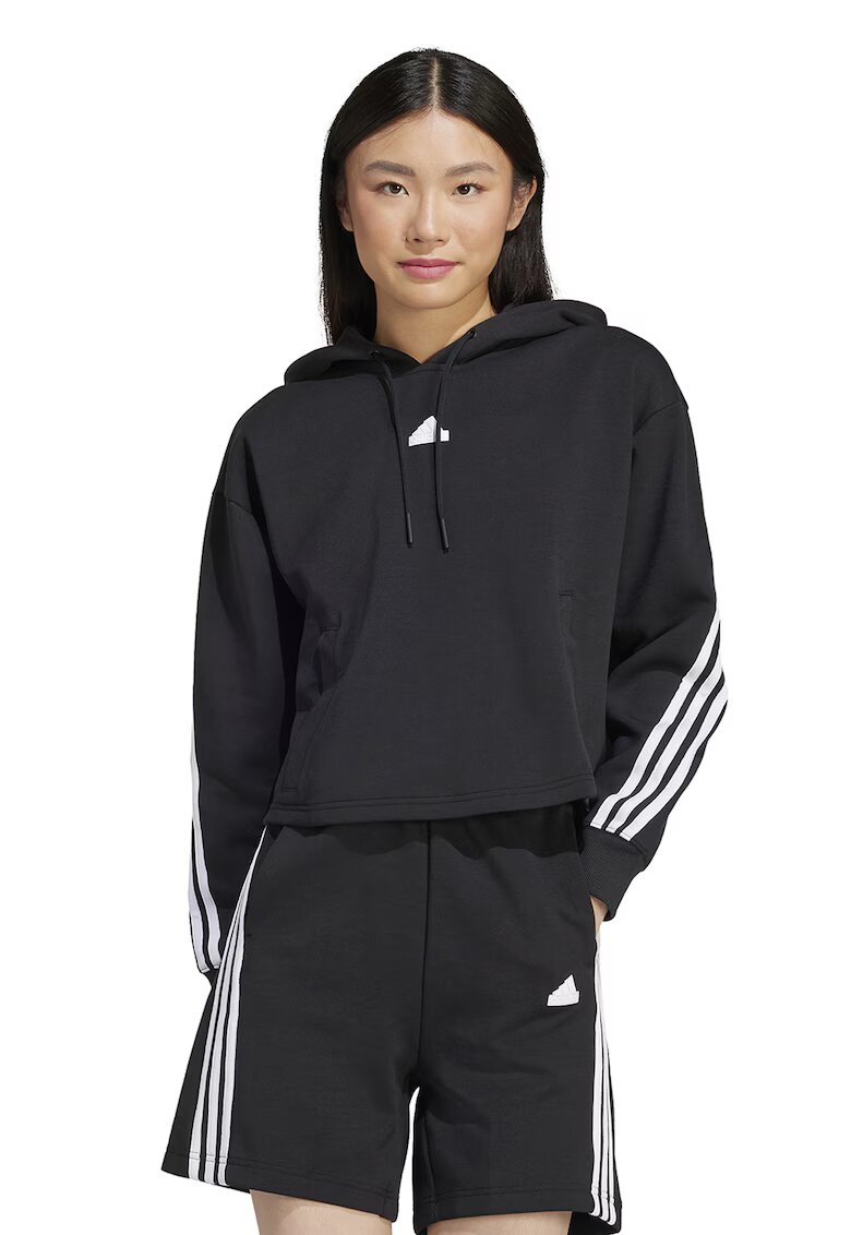 ADIDAS SPORTSWEAR Hanorac din amestec de bumbac cu buzunar kangaroo - Negru