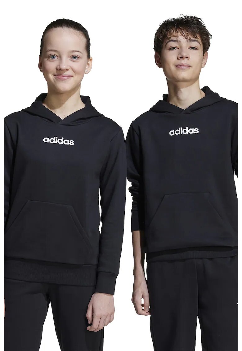 ADIDAS SPORTSWEAR Hanorac din amestec de bumbac cu imprimeu logo - Negru