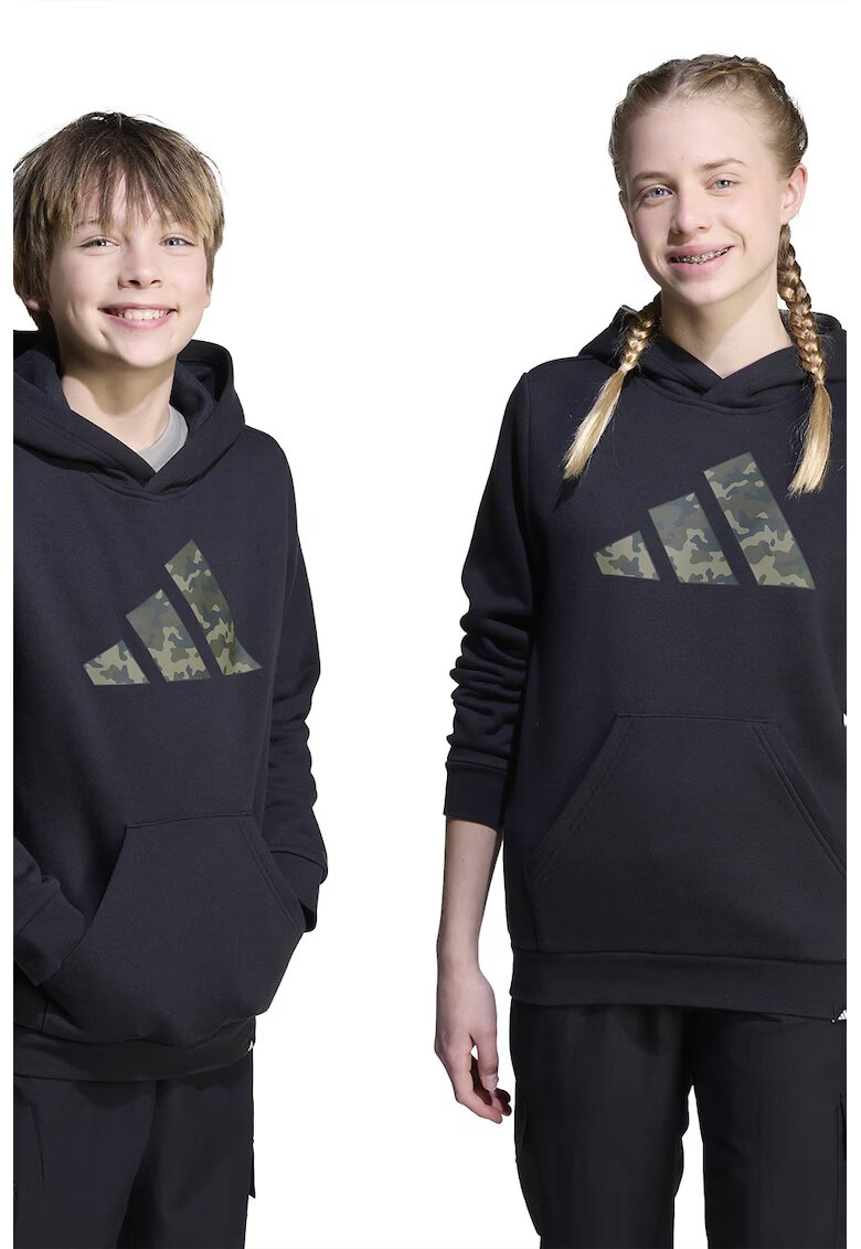 ADIDAS SPORTSWEAR Hanorac din amestec de bumbac cu logo - Negru