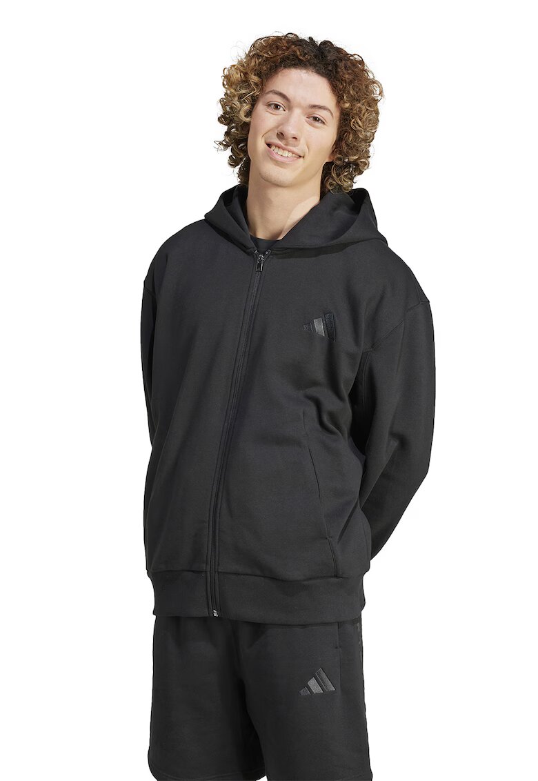 ADIDAS SPORTSWEAR Hanorac lejer cu fermoar ALL SZN - Negru