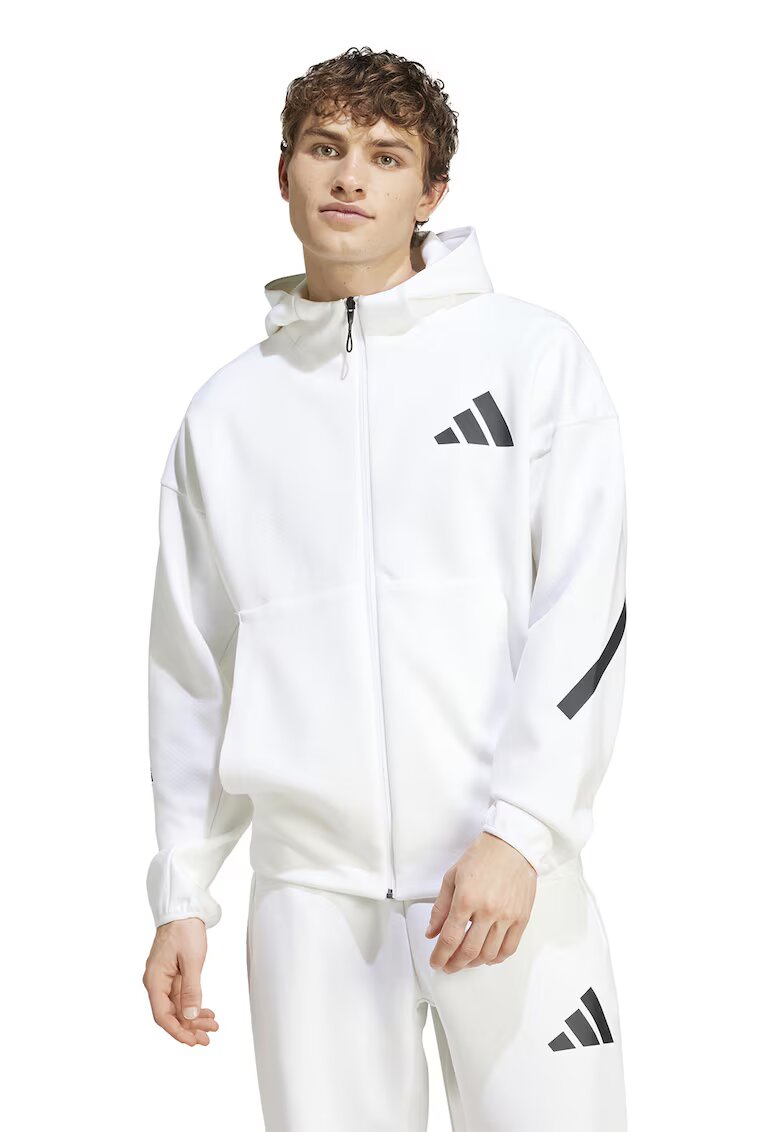 ADIDAS SPORTSWEAR Hanorac lejer cu fermoar Z.N.E. - Alb murdar
