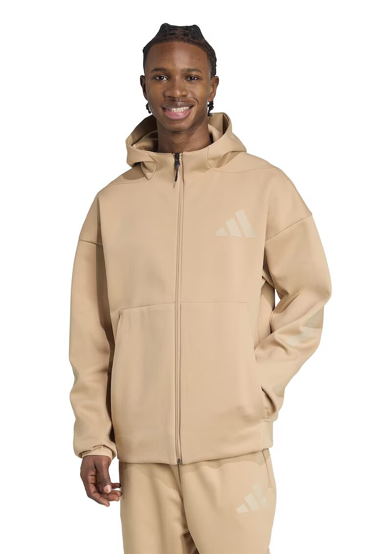 ADIDAS SPORTSWEAR Hanorac lejer cu fermoar Z.N.E. - Bej/Bej inchis