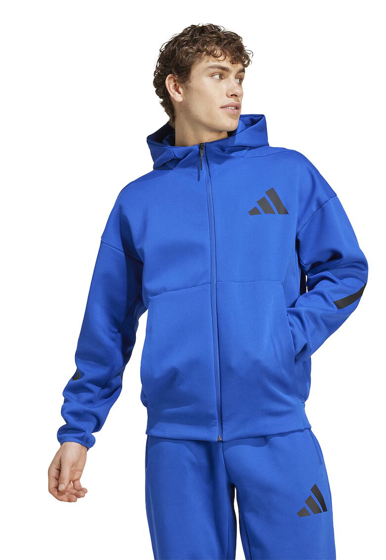 ADIDAS SPORTSWEAR Hanorac lejer cu fermoar Z.N.E. - Negru/Albastru royal