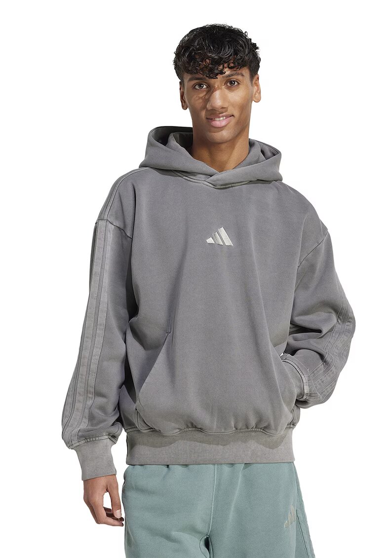 ADIDAS SPORTSWEAR Hanorac lejer cu logo - Alb optic/Gri inchis