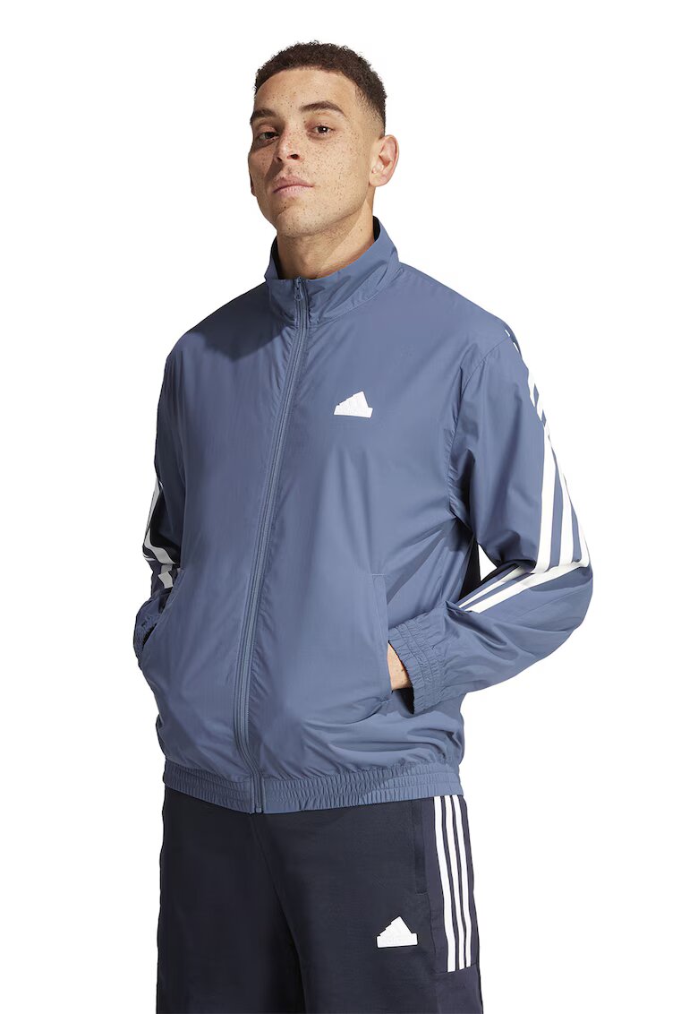 ADIDAS SPORTSWEAR Jacheta cu fermoar si logo - Alb/Albastru prafuit