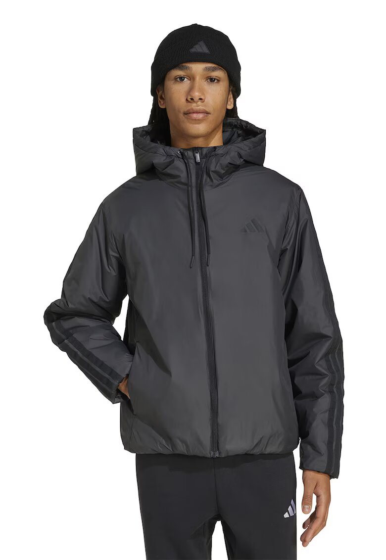 ADIDAS SPORTSWEAR Jacheta cu gluga si fermoar - Negru