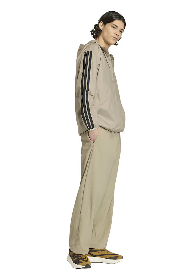 ADIDAS SPORTSWEAR Jacheta relaxed fit cu benzi logo - Negru/Bej