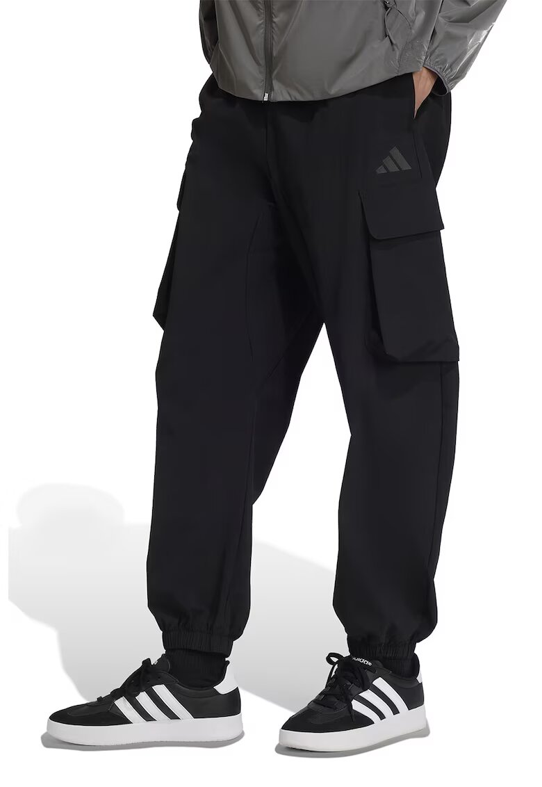 ADIDAS SPORTSWEAR Pantaloni cargo cu talie ajustabila - Negru
