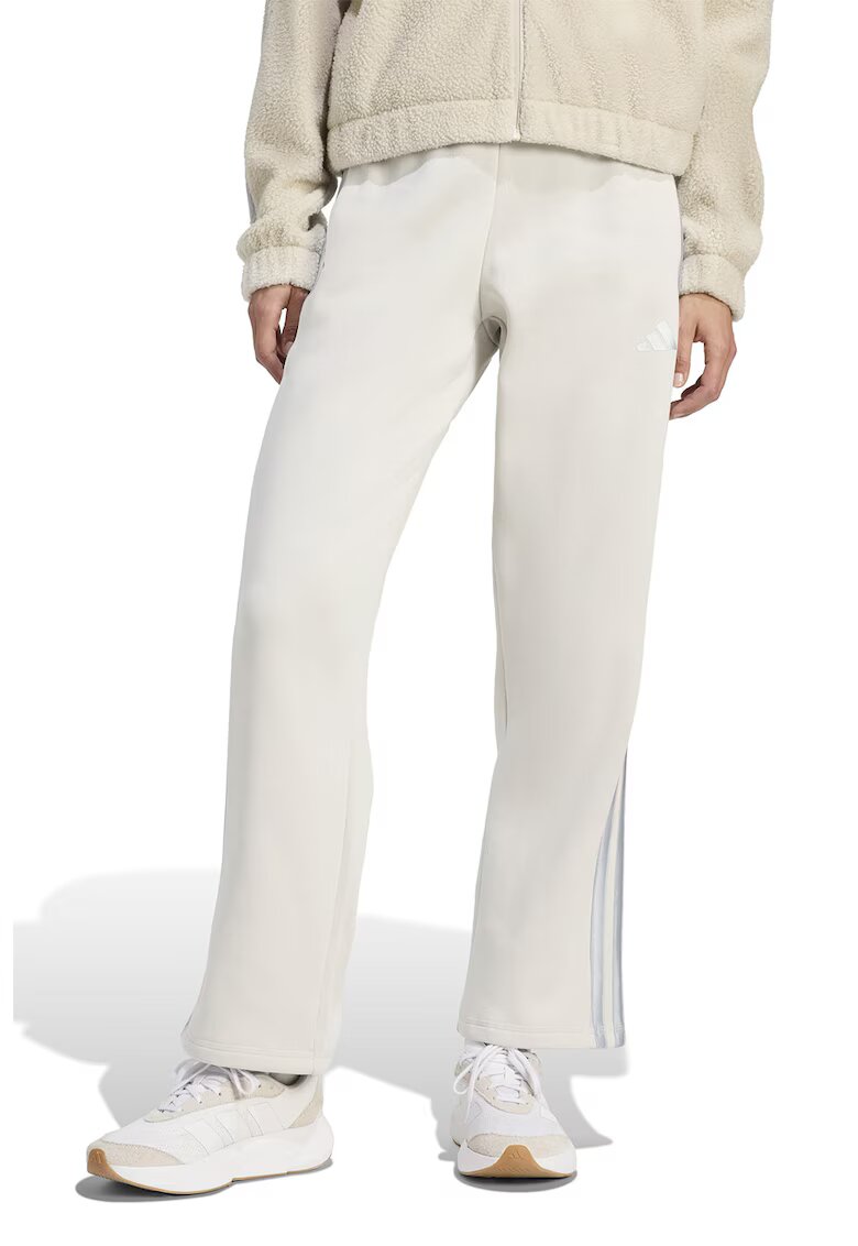 ADIDAS SPORTSWEAR Pantaloni cu logo si snur de ajustare in talie - Alb fildes/Argintiu