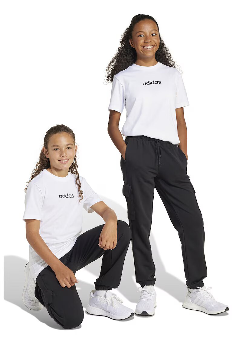 ADIDAS SPORTSWEAR Pantaloni de trening cargo cu snur de ajustare in talie - Alb/Negru