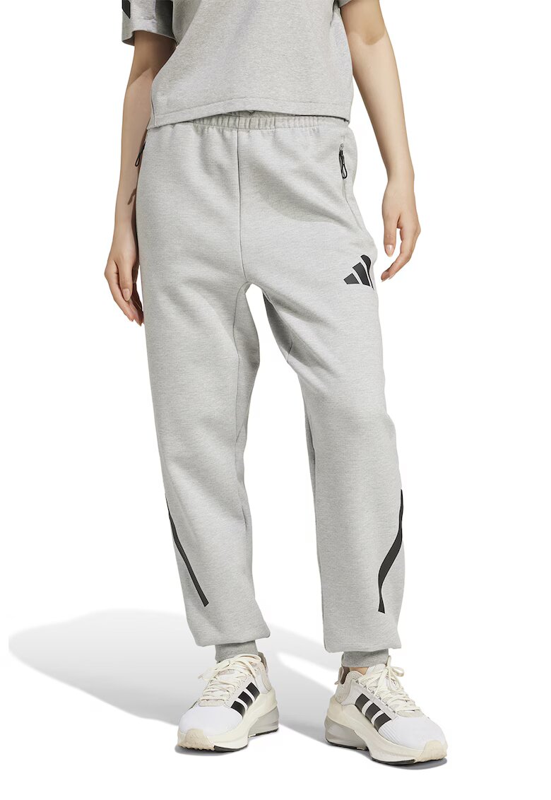 ADIDAS SPORTSWEAR Pantaloni de trening cu buzunare cu fermoar Z.N.E. - Negru/Gri melange