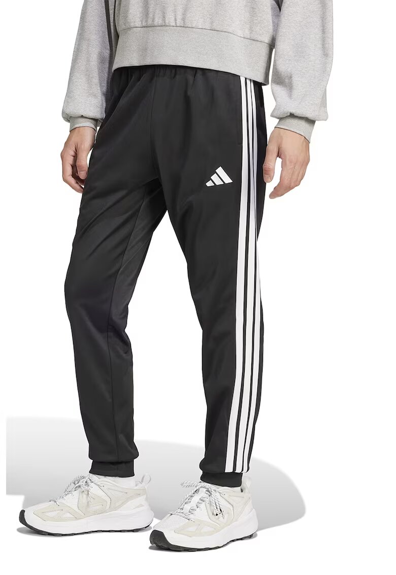 ADIDAS SPORTSWEAR Pantaloni de trening cu buzunare laterale si 3 dungi - Negru/Alb optic
