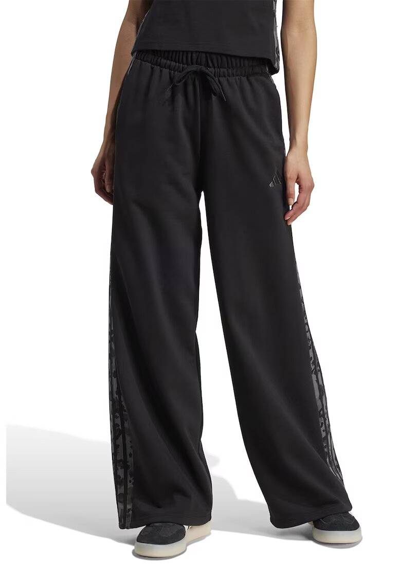 ADIDAS SPORTSWEAR Pantaloni de trening cu croiala ampla si snur de ajustare in talie - Gri/Negru stins