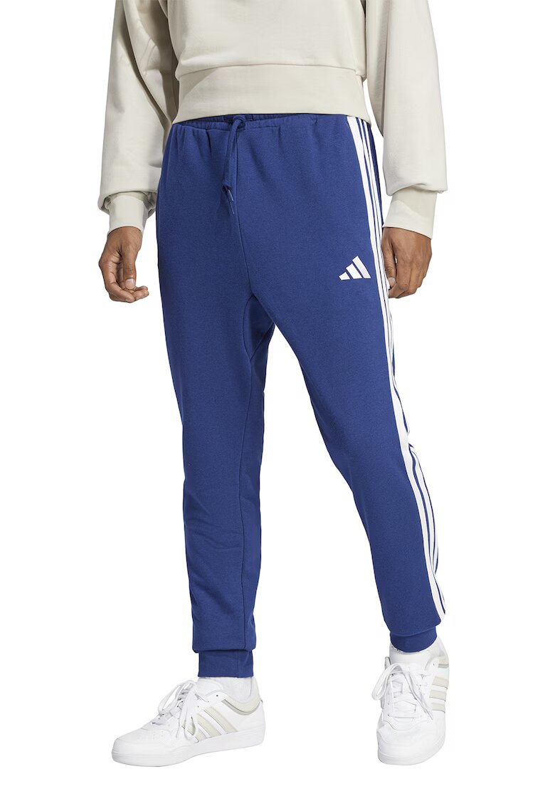 ADIDAS SPORTSWEAR Pantaloni de trening cu logo si snur - Alb/Albastru inchis