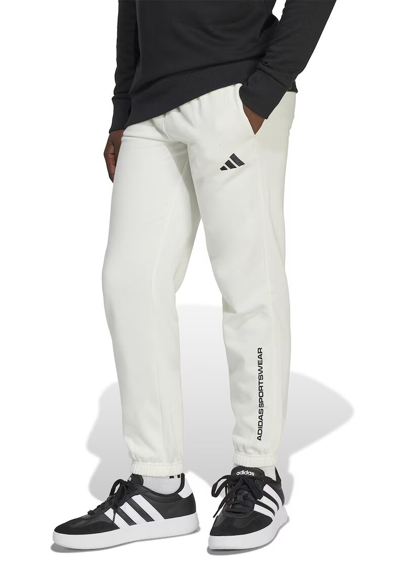 ADIDAS SPORTSWEAR Pantaloni de trening cu logo si snur - Alb murdar