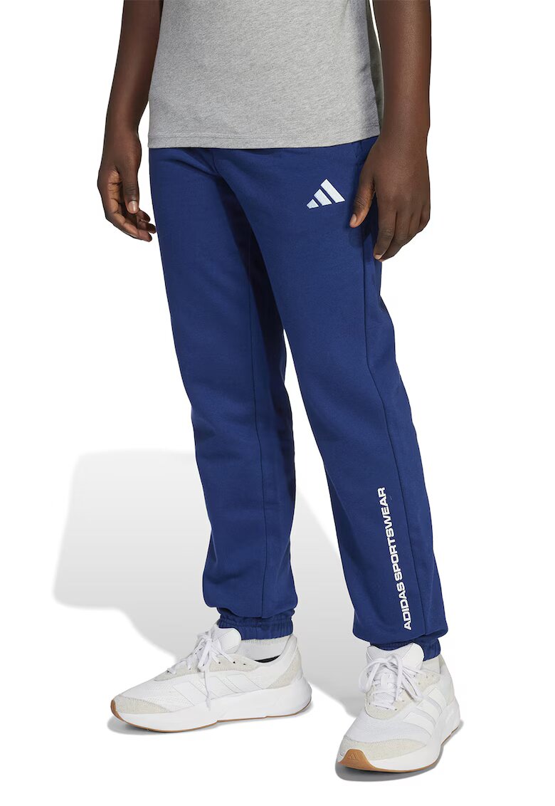 ADIDAS SPORTSWEAR Pantaloni de trening cu logo si snur - Albastru inchis