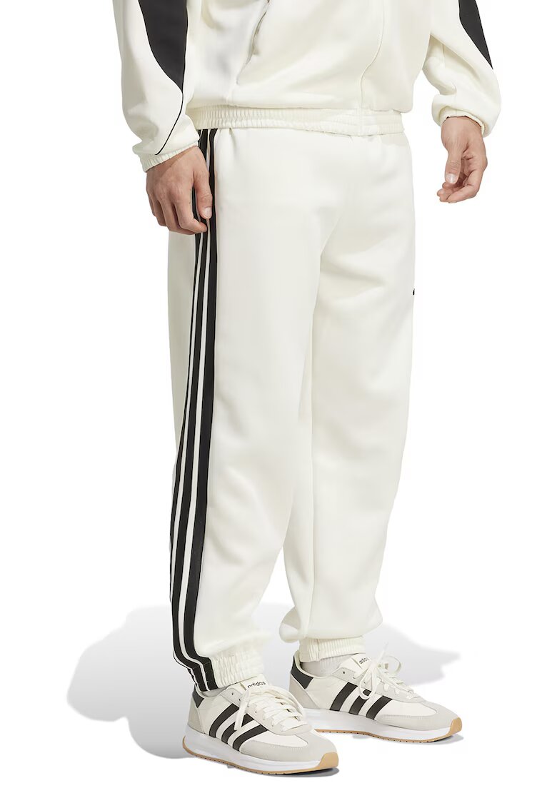 ADIDAS SPORTSWEAR Pantaloni de trening cu logo si snur Stadium - Negru stins/Alb optic
