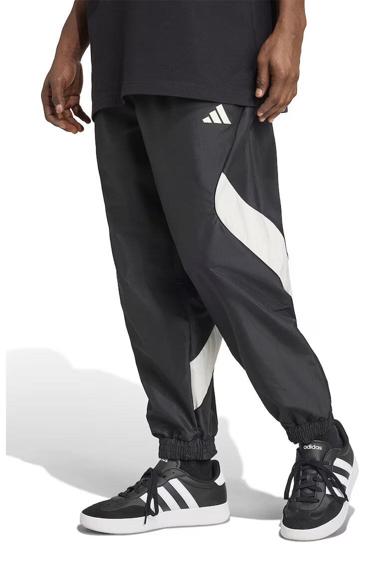 ADIDAS SPORTSWEAR Pantaloni de trening cu model colorblock si snur de ajustare - Alb/Negru