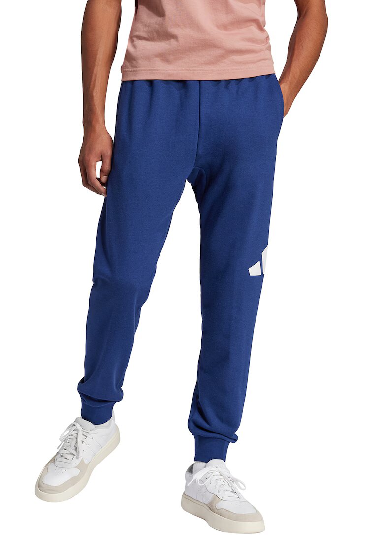 ADIDAS SPORTSWEAR Pantaloni de trening cu talie ajustabila - Alb/Albastru inchis