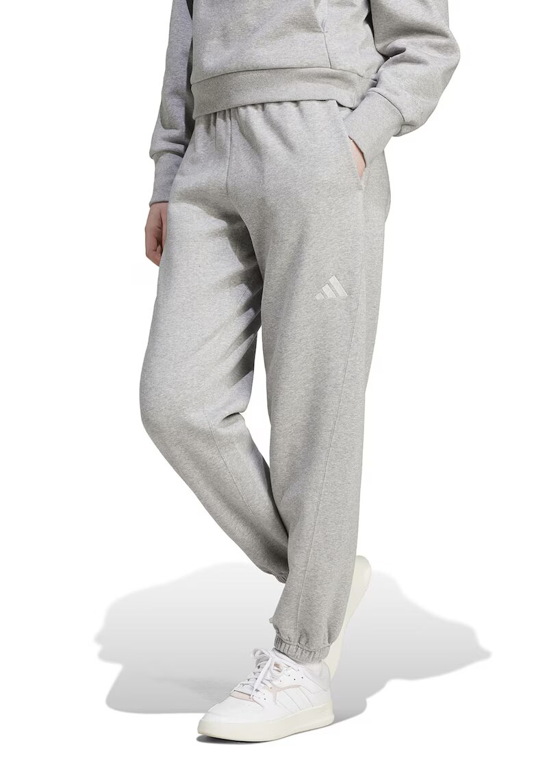 ADIDAS SPORTSWEAR Pantaloni de trening din amestec de bumbac cu logo - Alb/Gri deschis