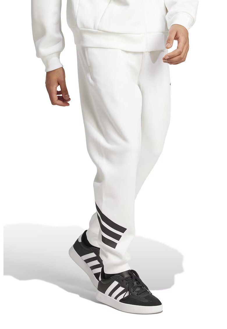 ADIDAS SPORTSWEAR Pantaloni de trening din amestec de bumbac cu logo - Alb/Negru