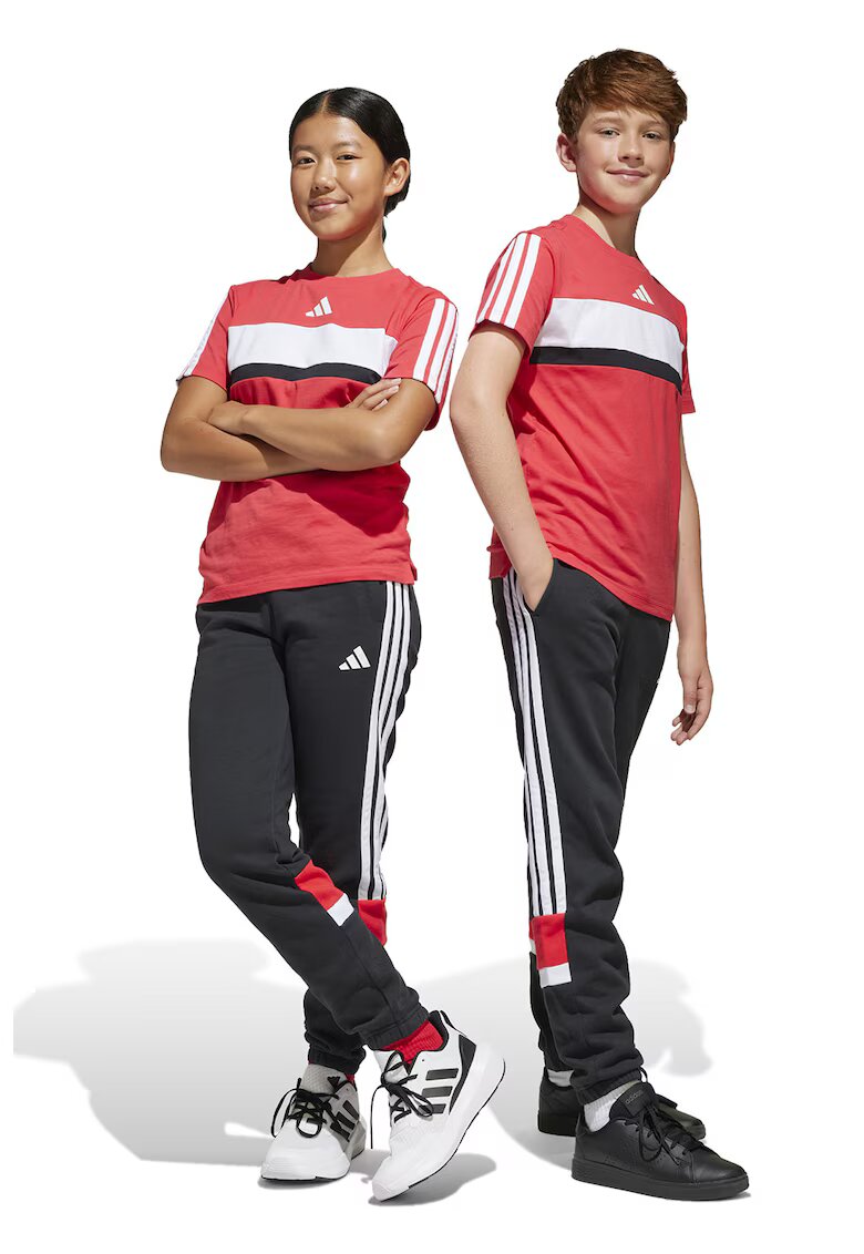 ADIDAS SPORTSWEAR Pantaloni de trening din amestec de bumbac cu logo - Alb/Negru