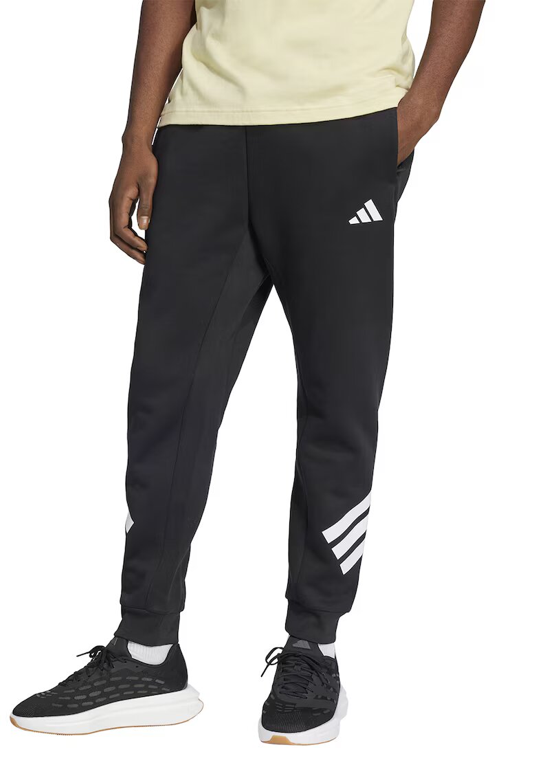 ADIDAS SPORTSWEAR Pantaloni de trening din amestec de bumbac cu logo - Negru
