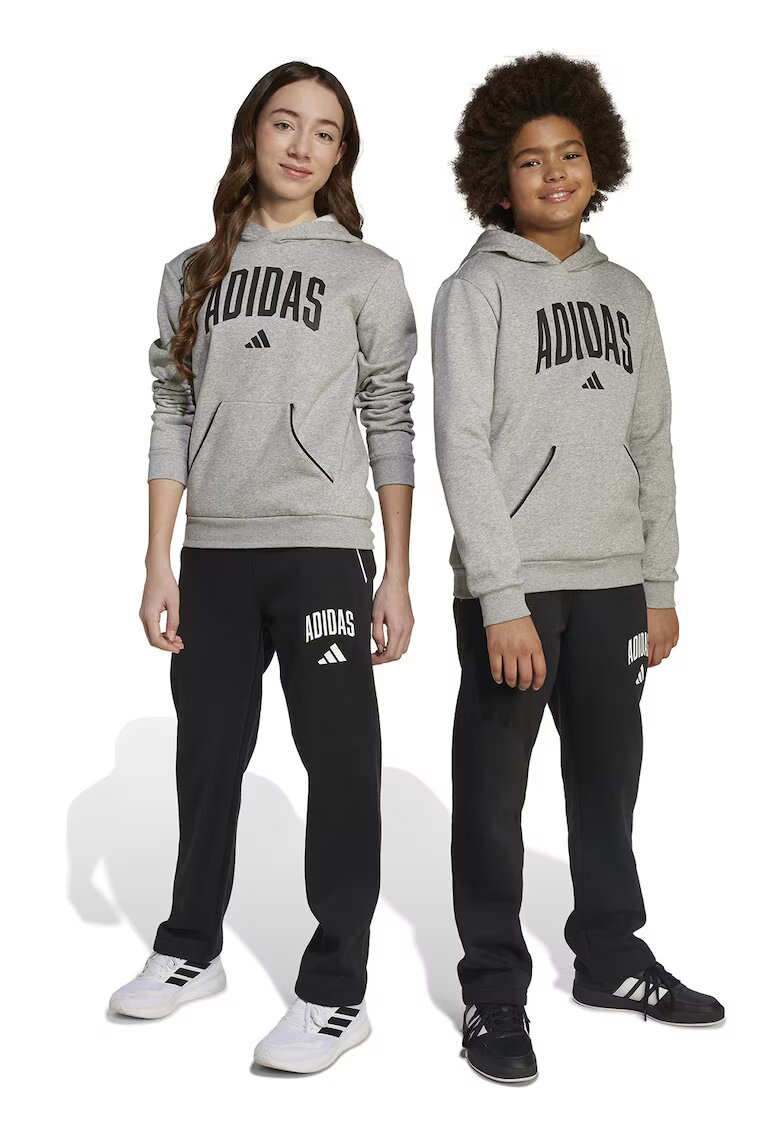 ADIDAS SPORTSWEAR Pantaloni de trening drepti cu logo - Alb/Negru